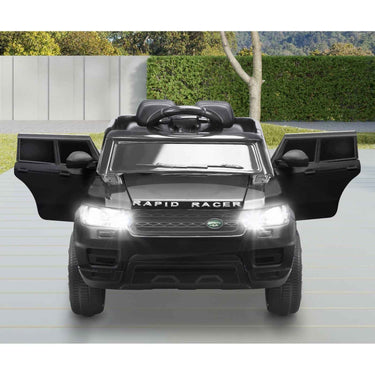 Range Rover Inspired Kids Ride On Car with Remote Control | Black Electric Vehicle MP3 LED light 12V